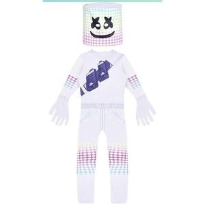 DJ MarshMello Music Party Hoodie Top + Pants Suit Set Costume Cosplay Tok